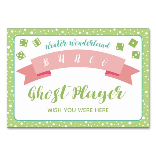 Winter Wonderland Bunco Jeu Ghost Carte Joueur (Dos)