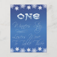 Winter Wonderland Bunco Table Card #1
