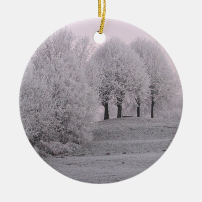 Winter wonderland ceramic ornament (Front)