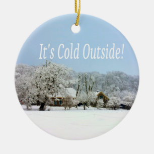 winter wonderland ceramic ornament