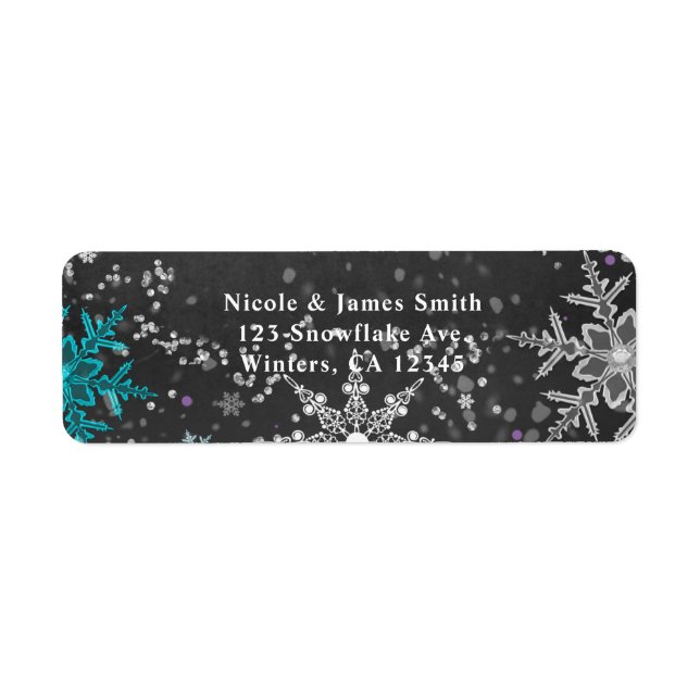 Winter Wonderland Chalk Teal & Purple Invitation (Front)