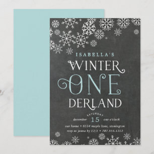 Winter Wonderland Chalkboard Premier Invitation d'