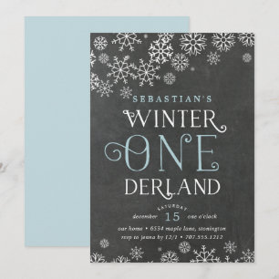 Winter Wonderland Chalkboard Premier Invitation d'