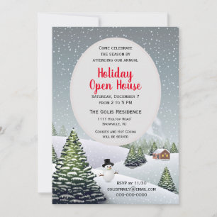 Winter Wonderland Christmas Holiday Open House Invitation