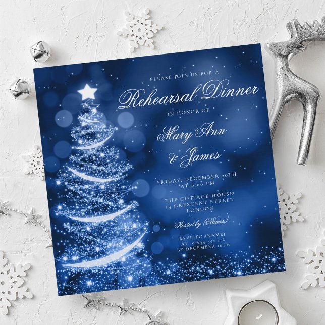 Winter Wonderland Christmas Rehearsal Dinner Invitation (Winter Wonderland Christmas Rehearsal Dinner Invitation)