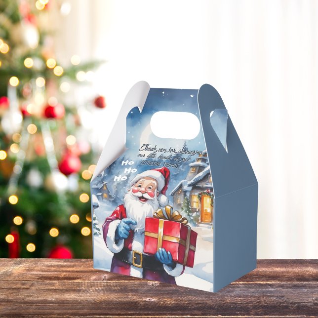Winter Wonderland Christmas Santa Baby Shower  Favor Box (Creator Uploaded)