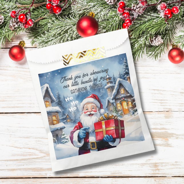 Winter Wonderland Christmas Santa Baby Shower  Favour Bag (Creator Uploaded)