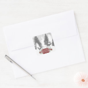 Winter Wonderland Christmas Sticker - Red