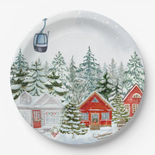 Winter wonderland christmas story paper plate