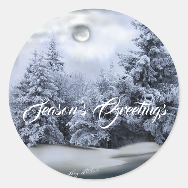 WINTER WONDERLAND CLASSIC ROUND STICKER (Front)