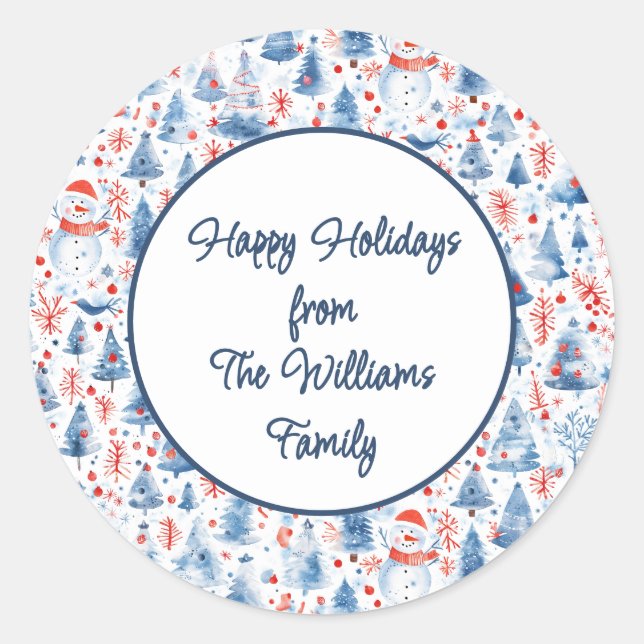 Winter Wonderland Classic Round Sticker (Front)