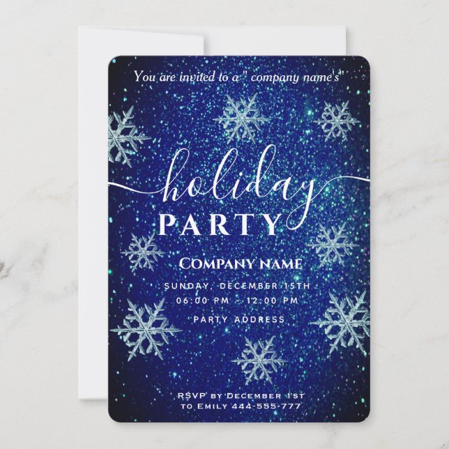Winter wonderland corporate Holiday party  Invitat Invitation (Front)