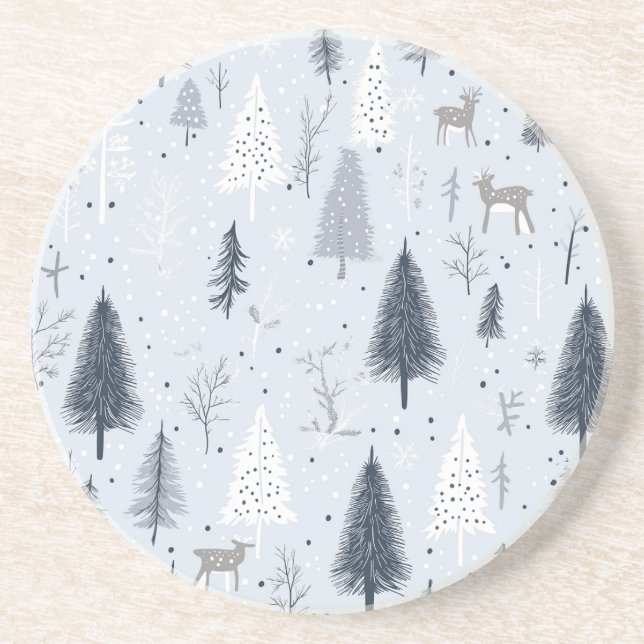 Winter Wonderland Dessous de verre scandinave en p (Devant)