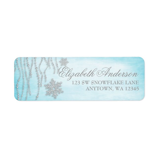 Winter Wonderland Diamond Snowflake Étiquettes de  (Devant)