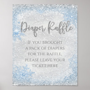 Winter Wonderland Diaper Raffle Table Sign