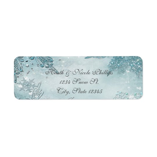 Winter Wonderland Elegant Magical Snowflakes Return Address Label