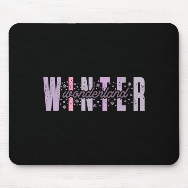 Winter Wonderland Festive Tygraphy Art  Mouse Pad (Front)