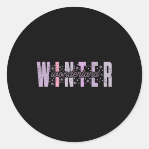 Winter Wonderland Festive Tygraphy Art Toddler  Classic Round Sticker