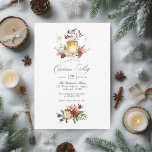 Winter Wonderland Festivity Christmas Party Invitation<br><div class="desc">This beautiful Christmas party invitation features a charming watercolor design with evergreen pine and spruce, highlighted by holly and red berries, perfect for a winter holiday celebration. The elegant and rustic design captures the cozy feel of a woodland Christmas, ideal for festive gatherings. Fully customizable, this invitation adds a touch...</div>