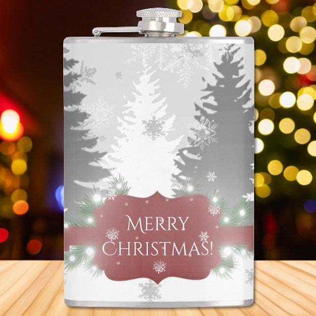 Winter Wonderland Flask - Red (Red Winter Wonderland Flask)
