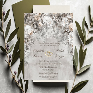 Winter Wonderland Flowers Forest Wedding Invitation