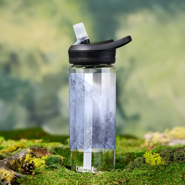 Winter wonderland, fog, spruce forest and mountain water bottle (Outdoor)