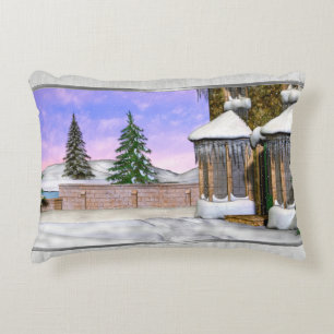 Winter Wonderland Folk Art Accent Pillow