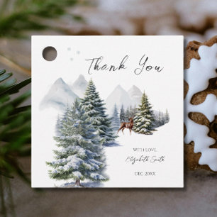 Winter Wonderland Forest Deer It's Cold Outside Favour Tags