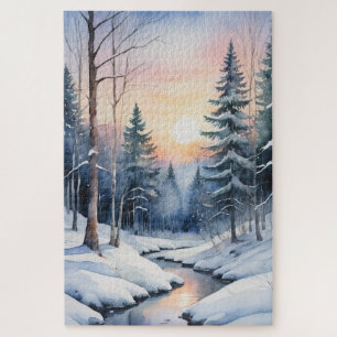 Winter Wonderland Forest Landscape Jigsaw Puzzle