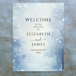 Winter Wonderland Forest Mariage Affiche de bienve