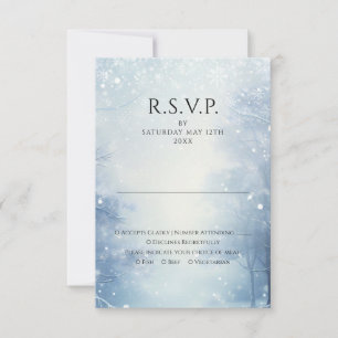 Winter Wonderland Forest Wedding RSVP Card