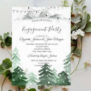 Winter Wonderland Fotest, String Lights Engagement Invitation