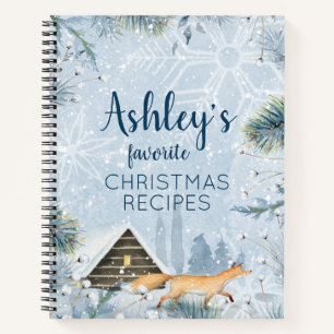 Winter Wonderland Fox Christmas Recipe Notebook