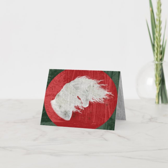 Winter Wonderland Friesian Horse 3 Card (Front)
