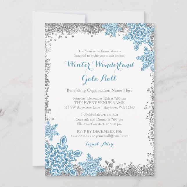 Winter Wonderland Gala Ball Invitations (Front)