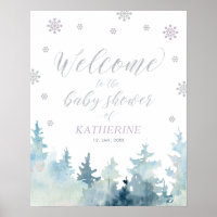 Winter Wonderland Girl Baby shower Affiche de bien