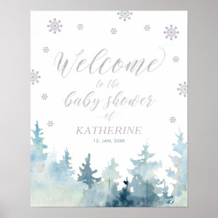 Winter Wonderland Girl Baby shower Affiche de bien