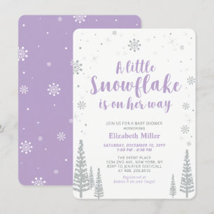 Winter Wonderland, Girl Baby Shower Invitation
