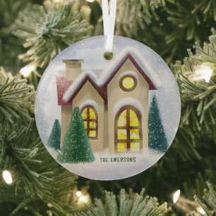Winter Wonderland Glass Christmas Ornament