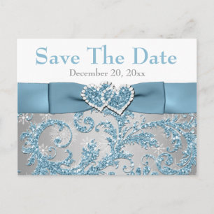 Winter Wonderland, Hearts Save the Date Carte post