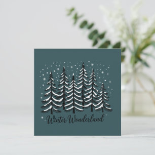 Winter Wonderland Holiday Forest Evergreen Tree Invitation