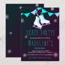 Winter Wonderland Ice Skate Girl Chalkboard Party