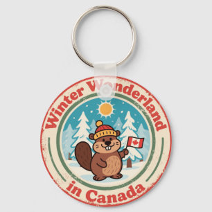 Winter Wonderland in Canada Art Keychain