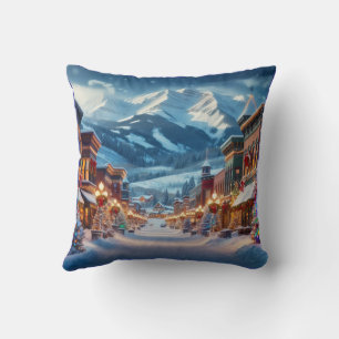Winter Wonderland in Crested Butte, Colorado Throw Pillow
