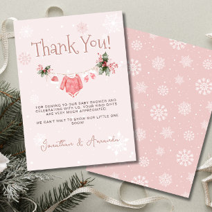 Winter Wonderland Its Cold Outside Baby Shower  Thank You Card