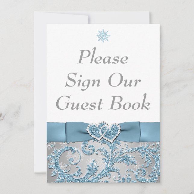 Winter Wonderland Joined Hearts Table Card (Front)