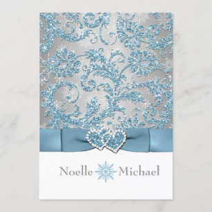 Winter Wonderland Joined Hearts Wedding Invite
