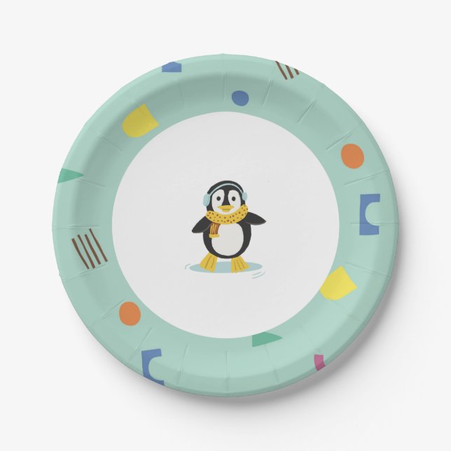 Winter Wonderland Kids Birthday Party Plate (Front)