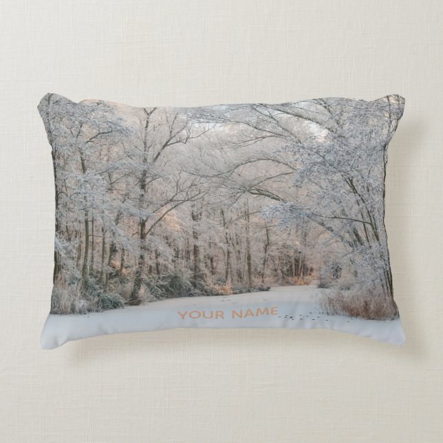 Winter Wonderland Landscape Photo Accent Pillow (Front)