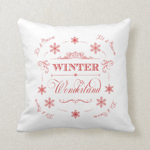 Winter Wonderland Let it Snow Christmas Holiday Throw Pillow